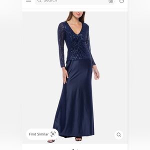 NWT--MARINA Maxi Dress--size Medium --Navy Blue Semi formal dress--#49